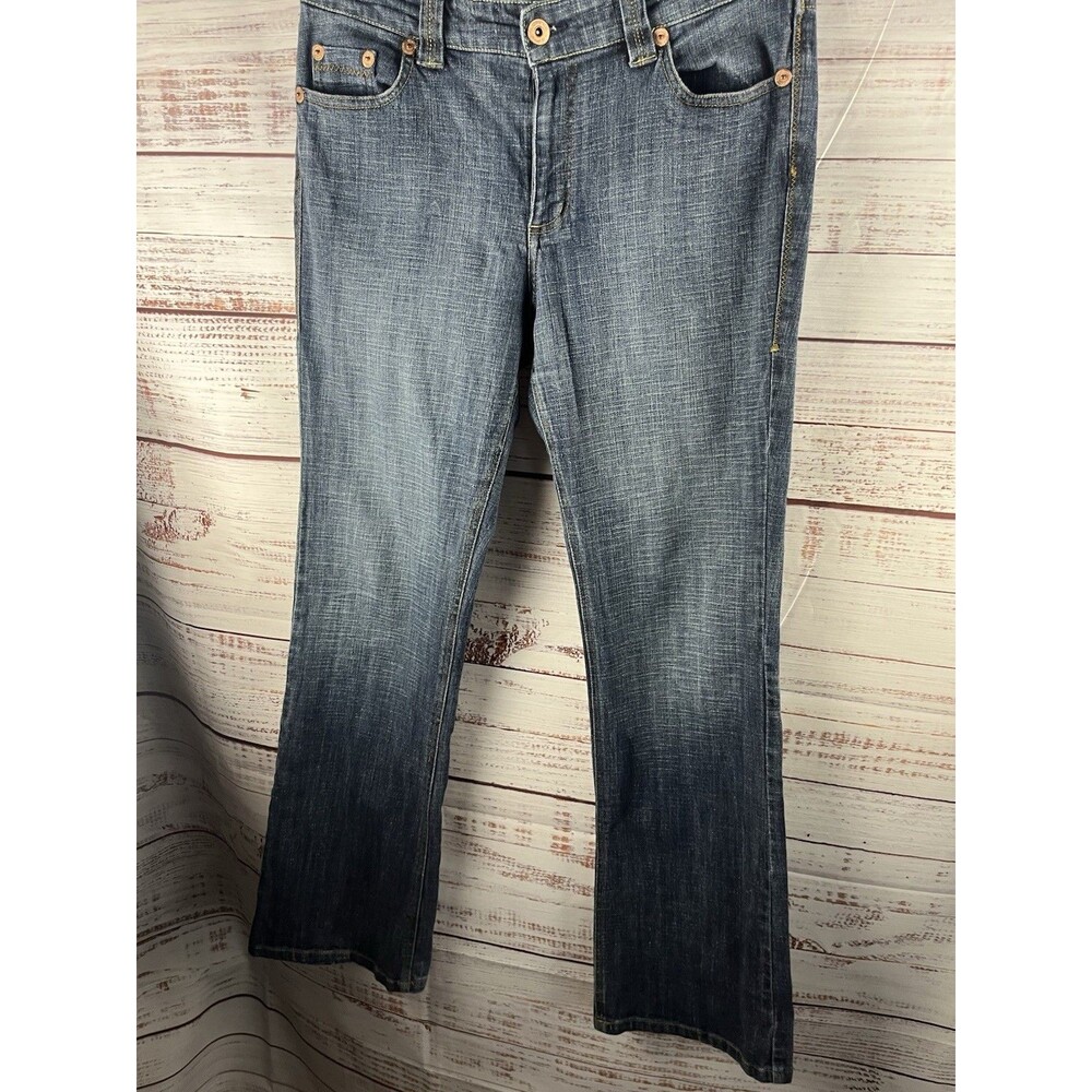 Department Of Peace Bootcut Jeans Womens 14 Blue Denim Cotton Stretch Dark Wash